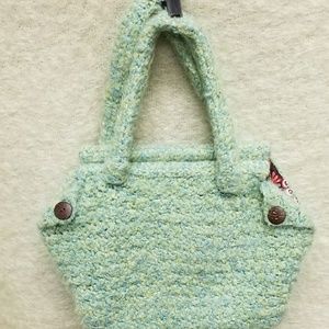 Felted Wool Peackock Liner Bucket Purse